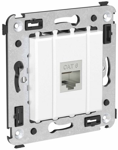 Розетка компьютерная экранированная без рамки DKC Avanti 1-м. RJ45 6е белое облако картинка